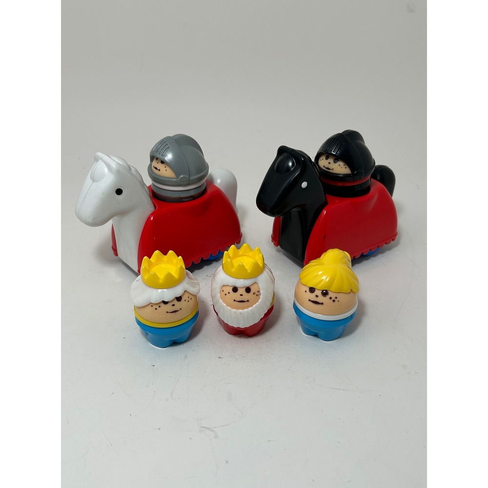 Fisher Price Little People Castle Figures King Queen Princess Knights Horses Set